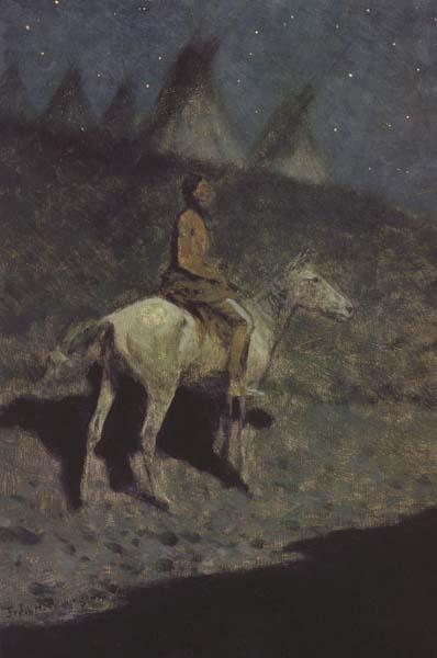 Frederic Remington Indian in the Moonlight (mk43)